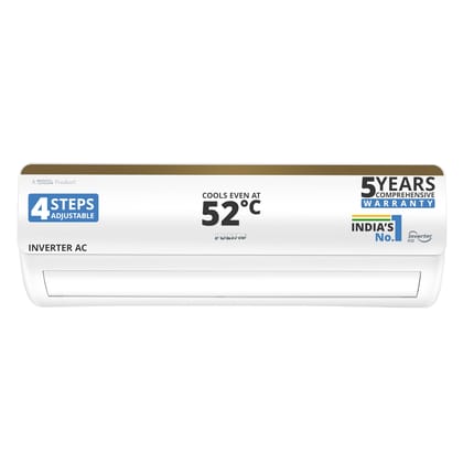 Voltas 185V Vertis Smart Elite Gold 1.5 ton 5 star inverter Split AC|5-IN-1 Adjustable mode|Energy Efficient|Wifi Enabled|High ambient Cooling-cools even at 52C|Anti dust filter|Copper Coil|White Voltas 185V Vertis Smart Elite Gold 1.5 ton 5 star inverte