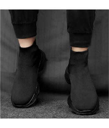 BXXY Long Socks Shoes Black Men's Sports Running Shoes