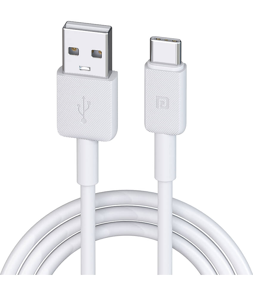 Portronics White 3A Type C Cable 1 Meter
