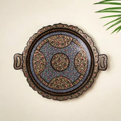 Kashmiri Papier Mache Round Tray