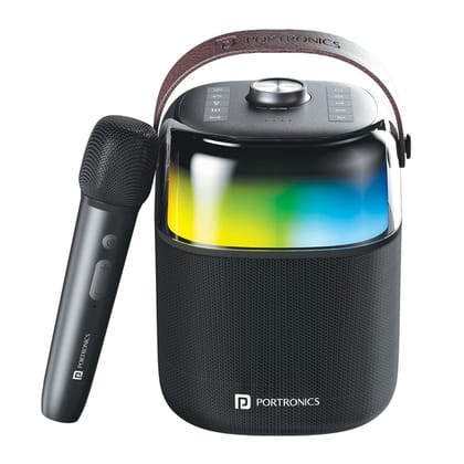 Portronics Dash 4 50W Wireless Bluetooth Party Speaker with Karaoke Mic, Upto 6 Hours Playtime, HD Sound, Bass Boost Technology, EQ Modes, 360° RGB Lights, BT 5.3v, AUX in, Type C Charging Portronics Dash 4 50W Wireless Bluetooth Party Speaker with Karaoke Mic, Upto 6 Hours Playtime, HD Sound, Bass Boost Technology, EQ Modes, 360° RGB Lights, BT 5.3v, AUX in, Type C Charging