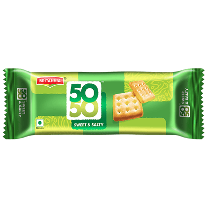 Britannia 50-50 Sweet & Salty Biscuits, 62.8 G