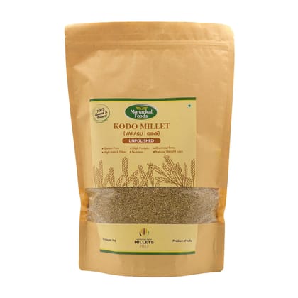 Kodo Millet Whole Grain 1Kg | Unpolished Natural Millet | Rich in Fiber Protein & Minerals | Diabetic Friendly & Gluten-Free Healthy Grain