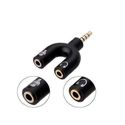 Sterio (Male) To 2 Female Aux (Cable) Convertor Extender Jointer for Amplifiers, Subwoofers, Speaker Cables, AV receivers, CD players (U-Shape)