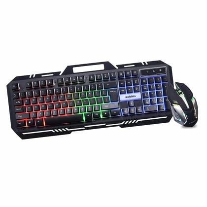 Zebion Ninja Gaming Keyboard and Mouse Combo,Braided Cable,Durable Metal Body,Multimedia Keys and Gaming Mouse with 6 Buttons, Multi-Color LED Lights, High-Resolution Sensor with 3200 DPI (Black) Zebion Ninja Gaming Keyboard and Mouse Combo,Braided Cable,Durable Metal Body,Multimedia Keys and Gaming Mouse with 6 Buttons, Multi-Color LED Lights, High-Resolution Sensor with 3200 DPI (Black)