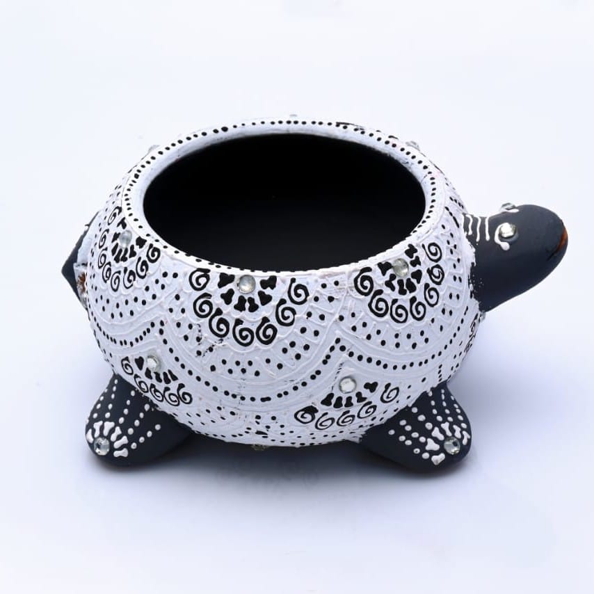 DECOREER Terracotta Turtle Tealight Holder