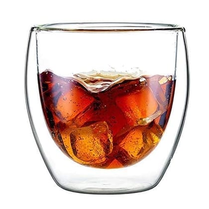 Double Wall Tea Mug, 250 ML, Set of 1, Glass Double Layer Coffee Cup for Hot & Cold Drink, Perfect for Lemon, Green Tea, Milk and hot Chocolate Double Wall Tea Mug, 250 ML, Set of 1, Glass Double Layer Coffee Cup for Hot & Cold Drink, Perfect for Lemon, Green Tea, Milk and hot Chocolate
