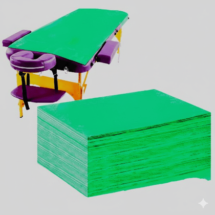 KUDIZE Disposable Non-Woven Bed Sheet (31 x 72 Inch) for Hospital, Hotel, Clinic, Spa, Travelling, Saloon, Saunas, Tattoo and Outing for Man, Woman, Elderly and Baby Care (Green, Pack of 10)