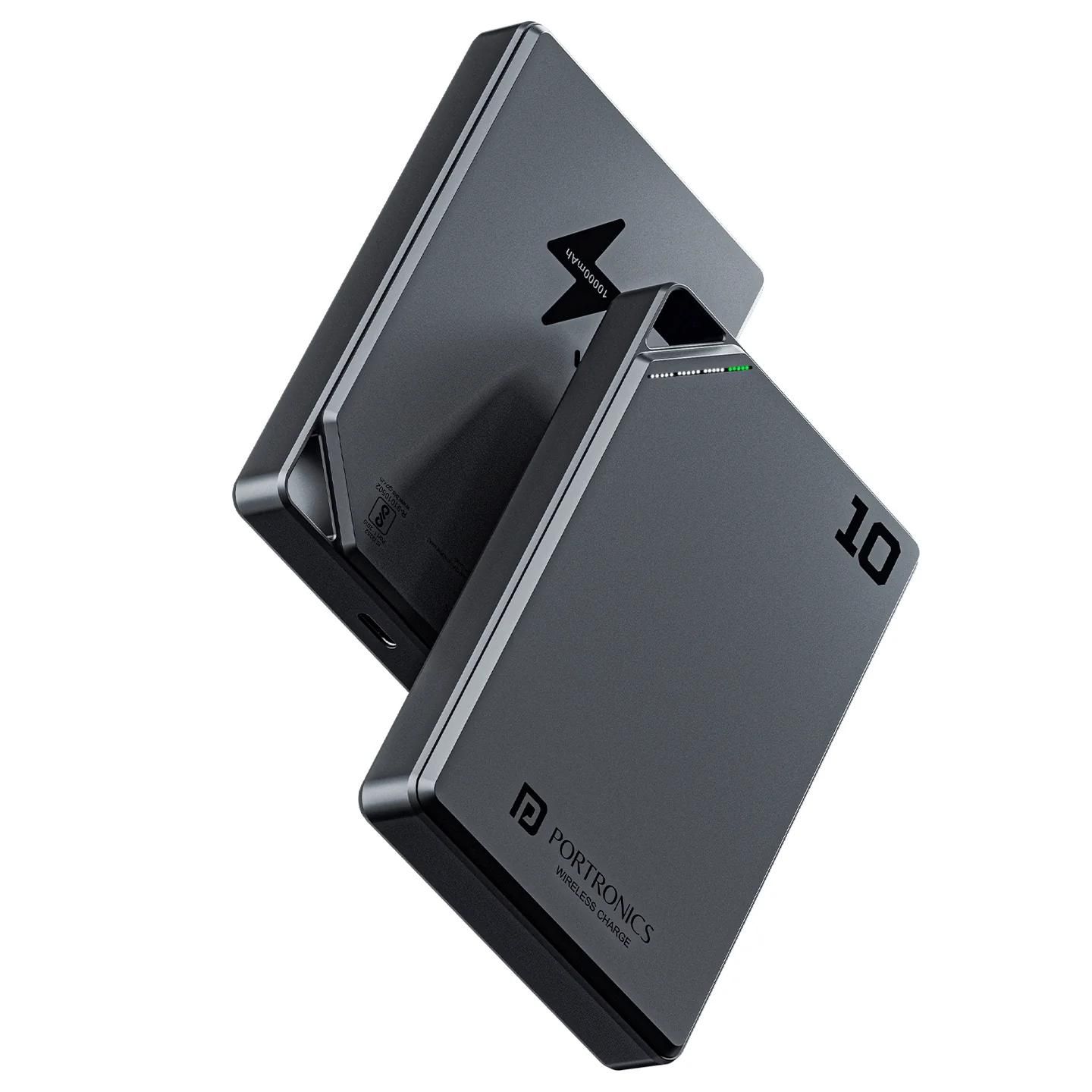 Portronics Boosty 10K 10000mAh Magnetic Wireless Powerbank ,15W Wireless and 20W PD Fast Charging, Type-C Output ,Lightweight Compatible with iPhone 12 , Other Qi Enabled Devices