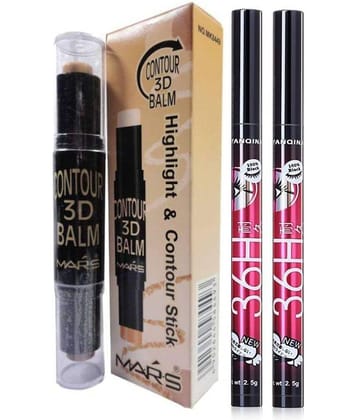 Mars Highlight & Contour Stick Concealer with 36 hrs eyeliner pack of 2 12 gm
