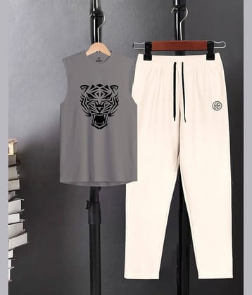 AUSK Grey Cotton Blend Relaxed Fit Men's Tracksuit ( Pack of 1 )