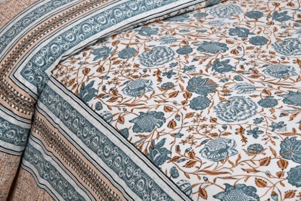 3001-Hometrade India-Standard King Size (90*108 Inches) Double Bedsheet With 2 Pillow Cover-RJ-14-Jaipur lining-3523