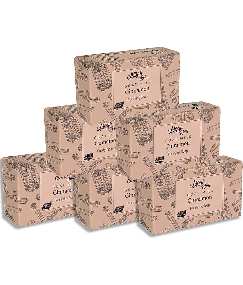 Mirah Belle Organic Goat Milk, Cinnamon Purifying Soap 125 g Pack of 6