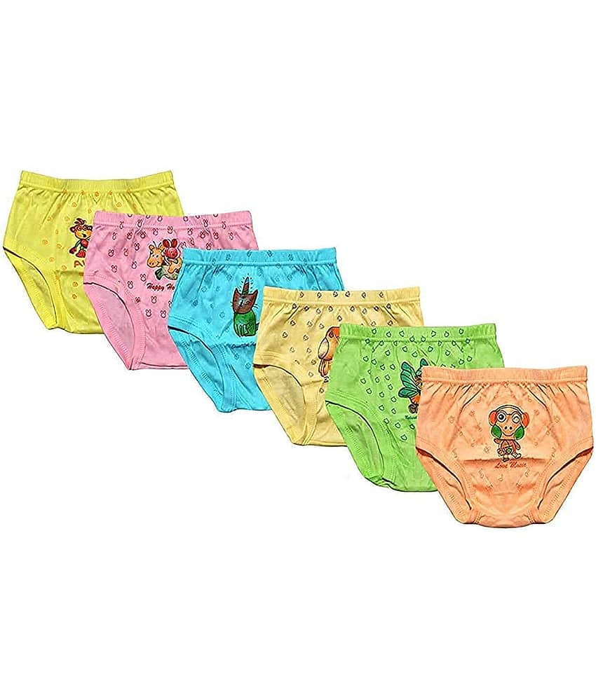 LITTLE PANDA Pack of 6 Cotton Panties For Girls ( Multi )