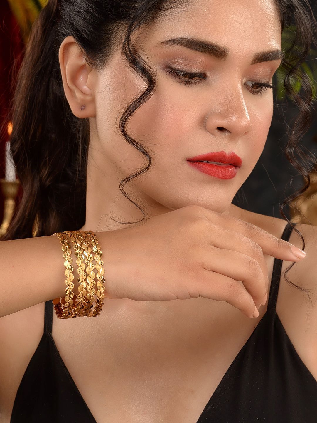 Set of 2 Gold Plated Filgree Handcrafted Bangles