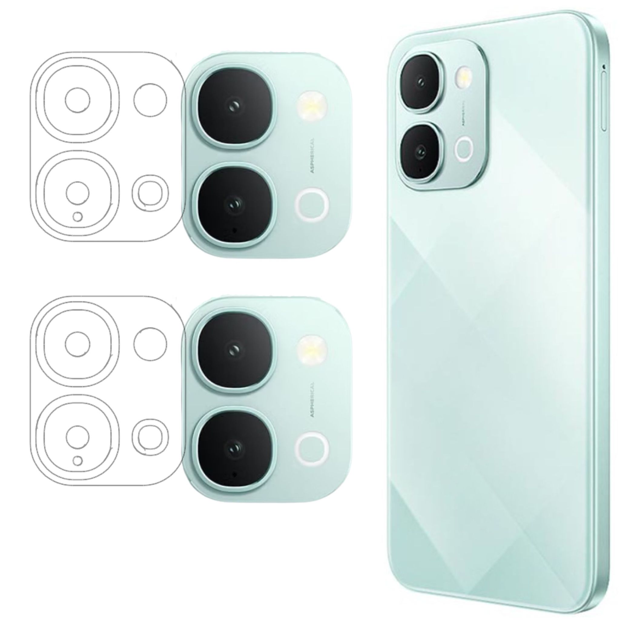 ISAAK Back Camera Lens Protector compatible for Vivo Y31t 5G (Pack of 2)