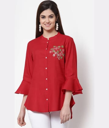 Kbz Women Rayon Shirt ( Blue )