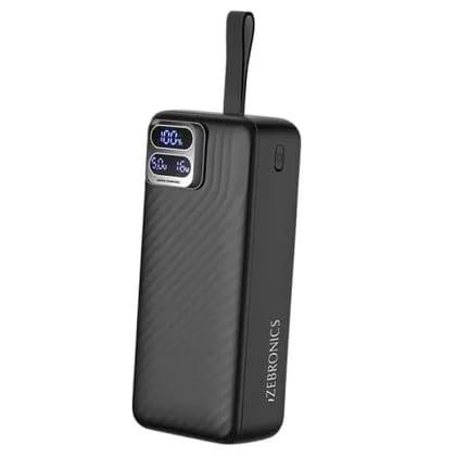 ZEBRONICS EnergiPod 27R1 27000mAh Power Bank, 22.5W Fast Charging, PD 3.0 Type-C Output, Dual USB-A Ports, LED Digital Display, Rapid Charge & Multi-Layer Safety Protection (Color May Vary) ZEBRONICS EnergiPod 27R1 27000mAh Power Bank, 22.5W Fast Charging, PD 3.0 Type-C Output, Dual USB-A Ports, LED Digital Display, Rapid Charge & Multi-Layer Safety Protection (Color May Vary)