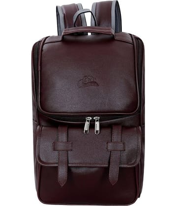 Leather World 22 Ltrs Brown Backpack