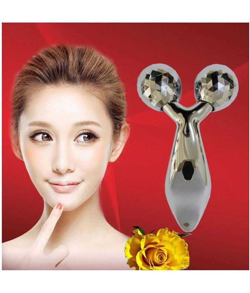 KALOPSIA INDUSTRIES Face Roller 3D Y Shape Aluminium Big Roller Microcurrent massager