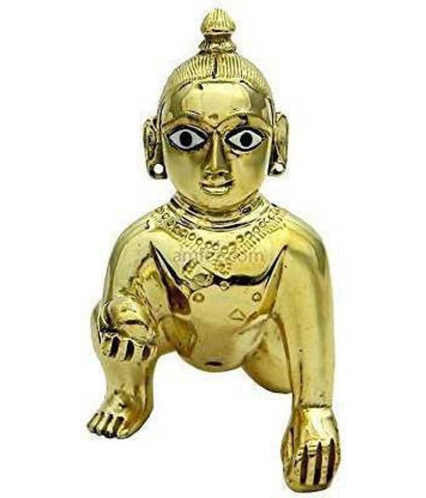 Shri Ashta Vinayak Brass Lord Krishna Idol ( 9 cm )
