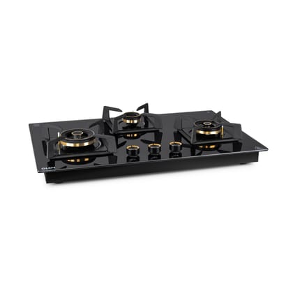 3 Burner DFVS Glass Hob with 2 Triple Ring Total Brass Burners Auto Ignition (BH1073DFTHT2TR77)