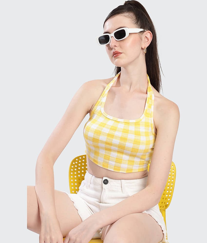 Bene Kleed Women's Polyester Drawstring Top ( Yellow )