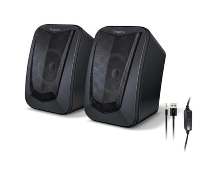 FINGERS FunBeats USB Multimedia Speaker (6 W 2.0 Channel | Volume Controller | Powerful Bass | Black Standard)