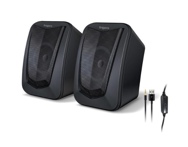 FINGERS FunBeats USB Multimedia Speaker (6 W 2.0 Channel | Volume Controller | Powerful Bass | Black Standard)