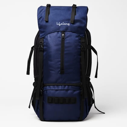 Lifelong 2 Compartments Rucksack Bag 80 Litres for Travel|Hiking Backpack for Unisex|Durable Honeycomb Fabric| Rain Cover | Breathable Back | Adjustable Straps |Trekking Camping Tourist Bag Navy Blue Lifelong 2 Compartments Rucksack Bag 80 Litres for Tra