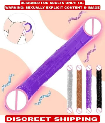 Jelly Double dong Double-Ended Penetration Dildo Strap On Dual Realistic Sex Toys For Lesbian