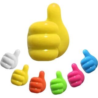 5Pcs Silicone Thumb Wall Hooks, Self Adhesive Thumb Hook, Multifunction Thumb up Wall Hooks for Cable Headphones Home Office Wall Storage