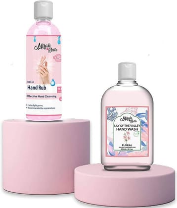 Mirah Belle Hand Sanitizer Gel (100ml) & Lilly Hand Wash (250ml) Combo Sanitizers 350 mL Pack of 1