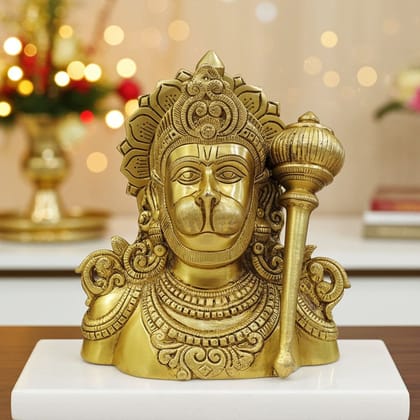 Brass Hanuman Face Idol for Protection & Vastu, Height : 8 Inch (BSMAS1889 E) Brass Hanuman Face Idol for Protection & Vastu, Height : 8 Inch (BSMAS1889 E)