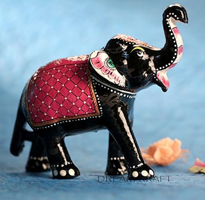 DreamKraft 6 Inch Paper Mache Elephant Showpiece (16x14 cm,Red) DreamKraft 6 Inch Paper Mache Elephant Showpiece (16x14 cm,Red)