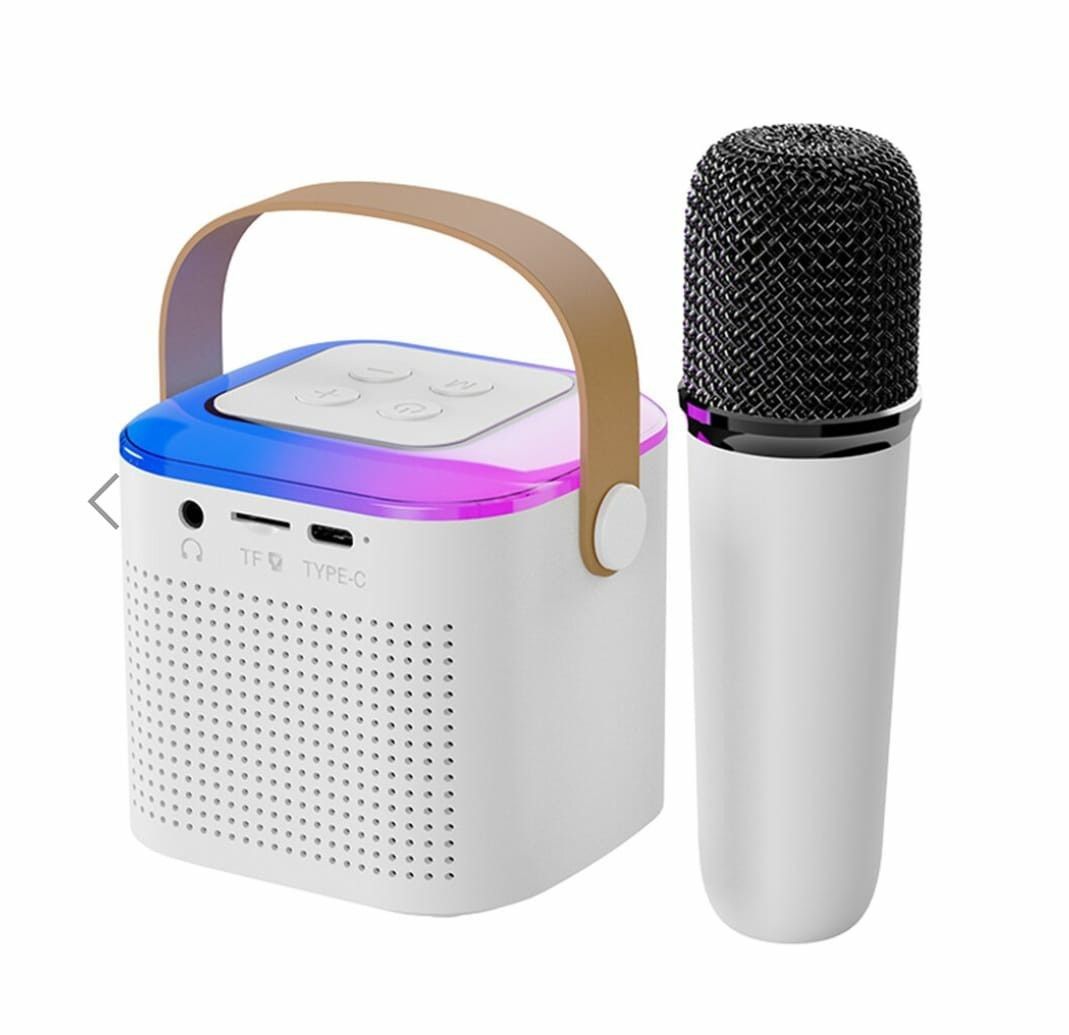LastN Digital Colorful Karaoke Bluetooth Speaker with Stereo Sound, Wireless Mic with 4 Voice Converter, RGB Lights, 5Hrs Non-Stop Music, for Kids and Adults, Birthday Gifts for Girls Boys