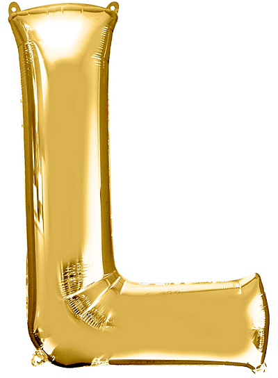 Alphabet L Golden Foil Balloon - Helium Or Air Filled - 40 inches - 1PC