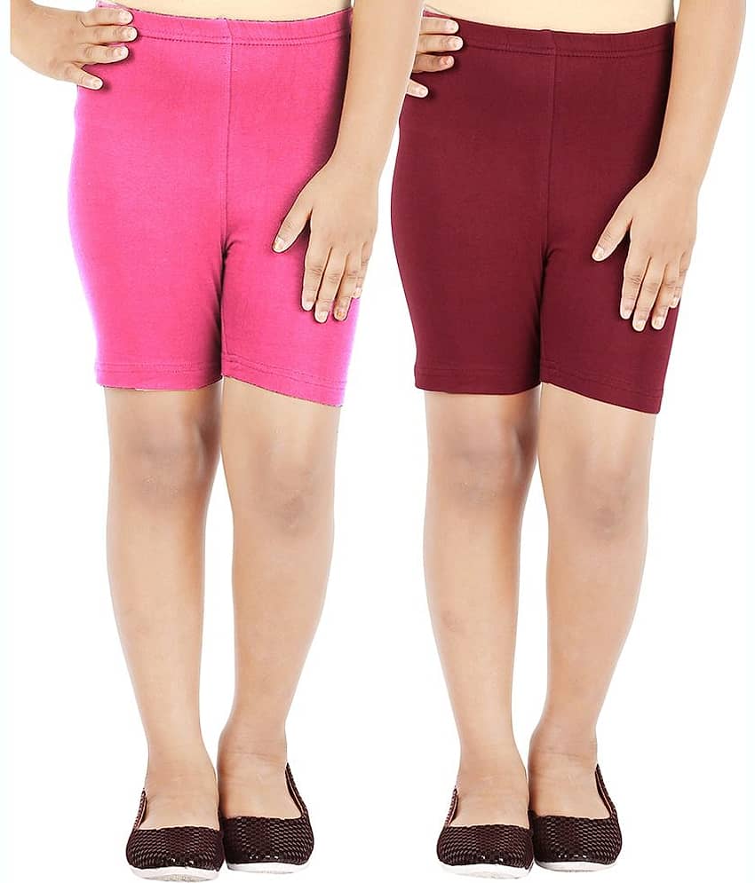 LULA Girls Cotton Blend Cycling Shorts ( Multicolor )