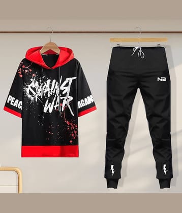 Lieo Trend Black Cotton Blend Regular Fit Men's Tracksuit ( Pack of 1 )