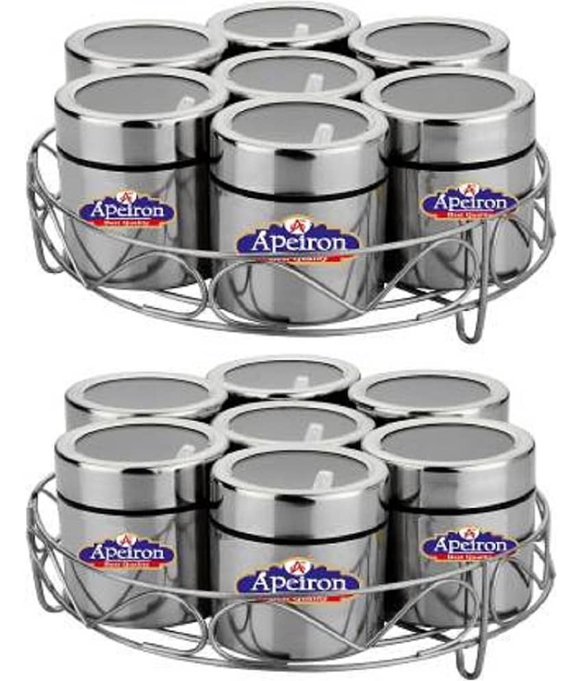 APEIRON MAsala dabba 7 pk 2 Steel Spice Container Set of 7 1225 mL