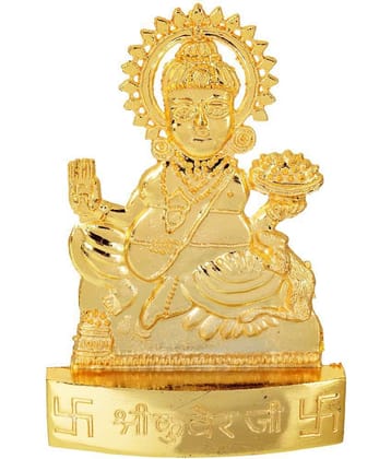 Kesar Zems Zinc Goddess Kuber Idol (10 cm x 7 cm x 1 cm, Gold)