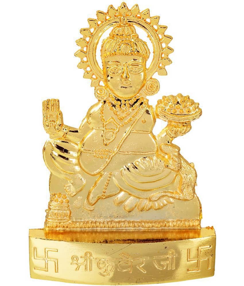 Kesar Zems Zinc Goddess Kuber Idol (10 cm x 7 cm x 1 cm, Gold)