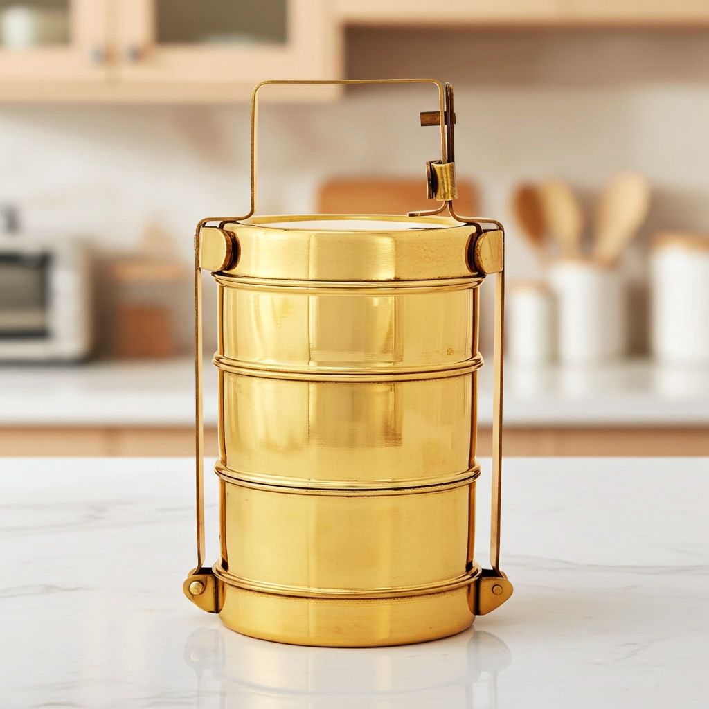 Brass Lunch Box, Tiffin Box (ZMAS575 C)