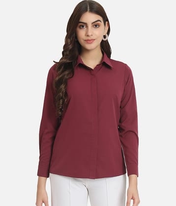 OTIRA Women Solid Poly Crepe Shirt ( Mint Green )