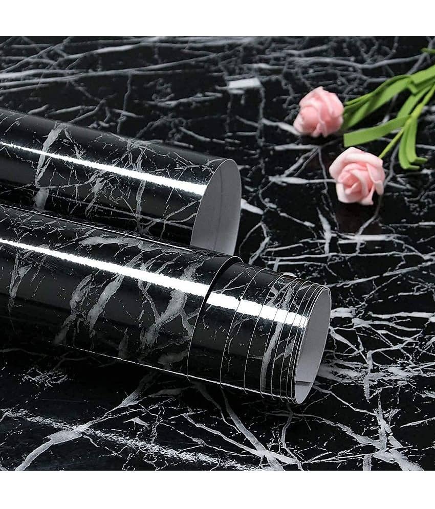 Black Marble Wallpaper For Kitchen Waterproof, Oil Proof (60cm x 200cm) (Pack of 1)