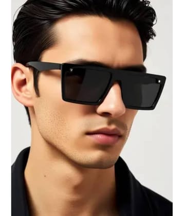 BANDSMITH Black Rectangular Sunglasses ( Pack of 1 )