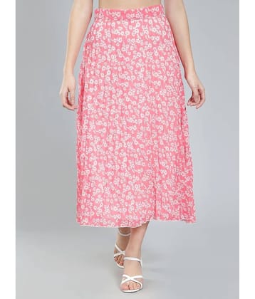 NUEVOSDAMAS - Pink Georgette Women's Flared Skirt ( Pack of 1 )