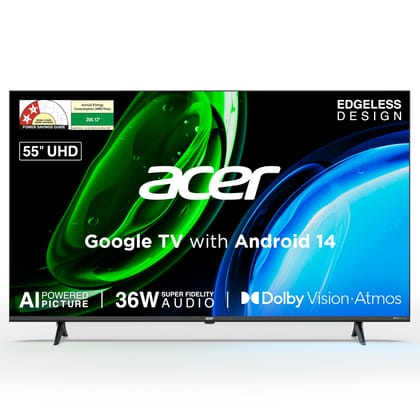 acer 139 cm (55 inches) Ultra I Series 4K Ultra HD Smart LED Google TV AR55UDGGU2875BD Black / 55 inches