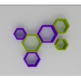 Onlinecrafts Wooden Wall Shelf Wooden Wall Shelf (Number Of Shelves - 6, Purple, Green) Onlinecrafts Wooden Wall Shelf Wooden Wall Shelf (Number Of Shelves - 6, Purple, Green)