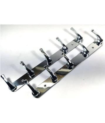 RR Collection Home Decor -Pack of 2- Stainless Steel 5 Pin Wall & Door surface mounted Hooks